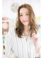ミック ヘアアンドメイク アップ 駒込店(miq Hair&Make up)&nbsp;アンニュイ顔…カーキグレージュ艶カラー大人センターパートc1