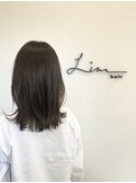 外ハネ ミディアム オリーブグレージュ