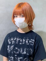 アルバム 池袋(ALBUM)&nbsp;オレンジウルフ_フェミニンロングダークアッシュ_ba418511