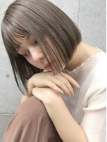 ムーク 海老名(MUUK) 切りっぱなしボブ/ミニボブ/グレージュ/透明感カラー［海老名］