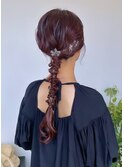 お呼ばれ編み下ろしヘア♪