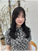 顔まわりカット/レイヤーカット/ロング/グレージュ/ウェットヘア