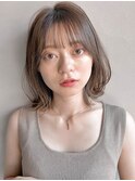 前髪小顔カットモテ髪外ハネボブ愛され艶感美髪大人可愛い