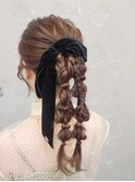 ポニーのツイン編み下ろし　+500円