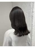 〇韓国ロングレイヤーブリーチなし透明感アッシュグレージュ
