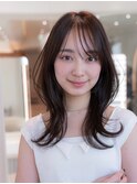 前髪 こなれミディ イメチェン 20代30代  大人かわいい 丸顔