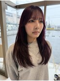 ワインレッド レイヤーカット 福井美容室