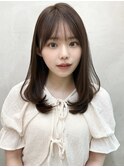 20代30代40代◎前髪パーマ韓国風巻きくすみベージュお団子ヘア