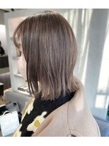 アン たまプラーザ(un) 外ハネボブ+立体グレージュカラー【髪質改善オージュアサロン】