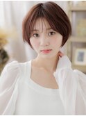 ■マロンベージュ小顔似合わせカット丸みショート47大宮20代30代