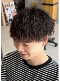 ツイストスパイラルマッシュツーブロック刈り上げ