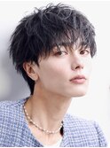 フェザーパーマフェザーショートシースルーマッシュ韓国ヘア