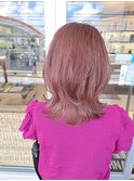 ピンクラベンダーパープルピンクベージュレイヤースタイル