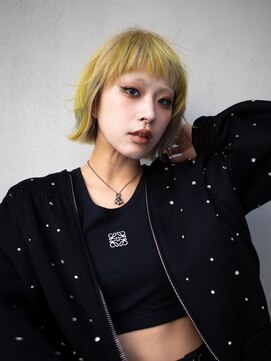 ギークス(GEEKS) 【GEEKS渋谷】レイヤーボブ/デザインカラー/ハイトーン/前髪あり