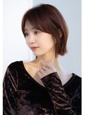 ソフトウルフ前髪ありベージュボブ 外はね【AIN.表参道】川原