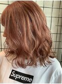 【UMM國守】艶ピンクベージュ_無造作カールボブディ
