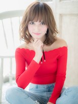 クオーレ ヘア アンジュ 水戸店(CUORE HAIR ange)&nbsp;*ange水戸*…個性的カラーで華やぐ♪くせ毛風小顔ふわミディａ