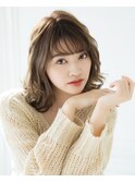 ラフでキュートなセミロングヘア