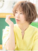 インナーカラー小顔くせ毛風ボブショートc大宮