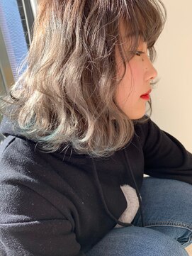 ファブ 千葉店(FaB) フェザーバング/カーキグレージュ/マッシュショートボブ[千葉駅]