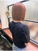 ペールオレンジ_ショートボブ