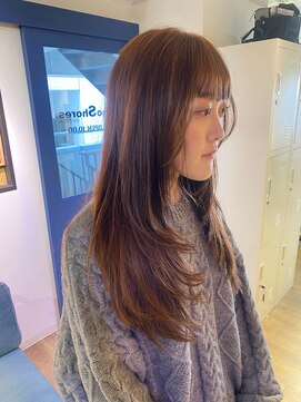 リノショアーズ ショウナン 辻堂店(RinoShores SHONAN) 韓国ロングレイヤー大人かわいい20代30代透け感ブラウンカラー