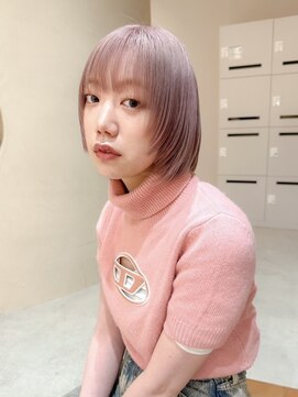 ヒビヲ(HIBIO) ショートボブ切りっぱなしボブタッセルボブ顔まわりレイヤー韓国