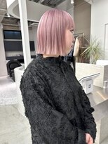ステン(sten)&nbsp;透明感ピンクぱつっと切りっぱなしボブ