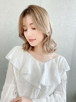 こなれミディ×韓国顔周りレイヤーカット前髪ブリーチなし[銀座]