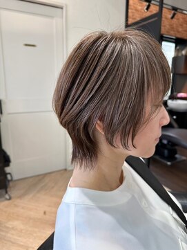 ハーツ(Heart's) 白髪ぼかし脱白髪染め似合わせショートボブ40代50代60代