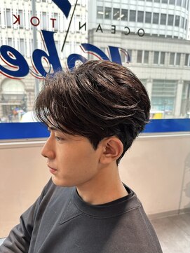オーシャン トーキョー コウベ(OCEAN TOKYO KOBE) ニュアンスパーマダウンパーマ黒髪韓国マッシュツーブロック