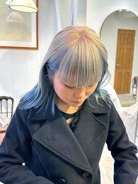 ヲタク(wotaku.) インナーカラー前髪インナーイヤリングカラーハイトーンホワイト