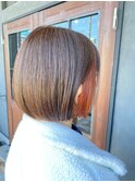お手入れ簡単ミニボブ×インナーカラー/オレンジ/20代/30代/40代