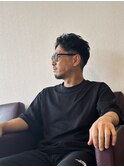オールバックショートラフカールパーマ