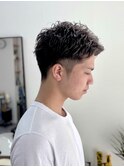 20代/30代 爽やか2ブロック メンズパーマ