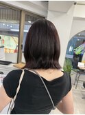 艶々重めロブ×暗めレッドブラウン