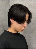 センターパート/ニュアンスパーマ/カルマパーマ/メンズ/眉毛