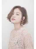 【高崎の大人女性に人気】前髪なしのふんわりウェーブボブ