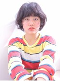 ダークグレージュ/くせ毛風/切りっぱなしボブ/たまプラーザz1