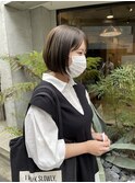 ミニボブ×オリーブベージュ