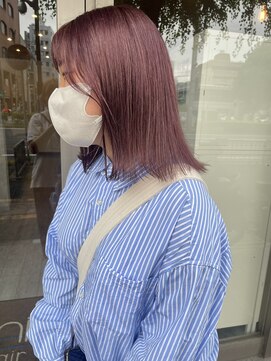 ミニム ヘアー(minim hair) 【minim×高橋】ブリーチ1回~カシスピンク