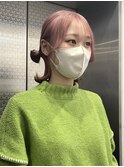 #ピンクベージュ/ツイン団子