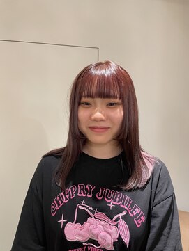 ヘアメイク カン プラスエフ(HAIR MAKE KANN+f) ピンクカラー・姫カット・ミィデイアム・