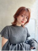 LANY横浜　オレンジブラウン×大人くびれボブ