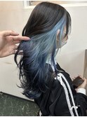 オリジナルデザインカラー インナーカラー 水色 ブルー