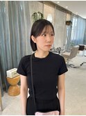 シースルーな大人黒髪ボブ