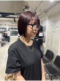 チェリーレッドブラウン　ボブ