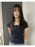 韓国前髪顔周りロング×レイヤーグレージュ[堀江/髪質改善]