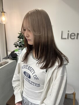 リアン(Lien) デザインカラー/ホワイトベージュ/裾カラー/レイヤーカット/