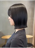 オリーブグレー/ショートボブ/ココアベージュ/黒髪/小顔/横浜